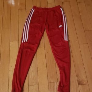 Womens red adidas track pants